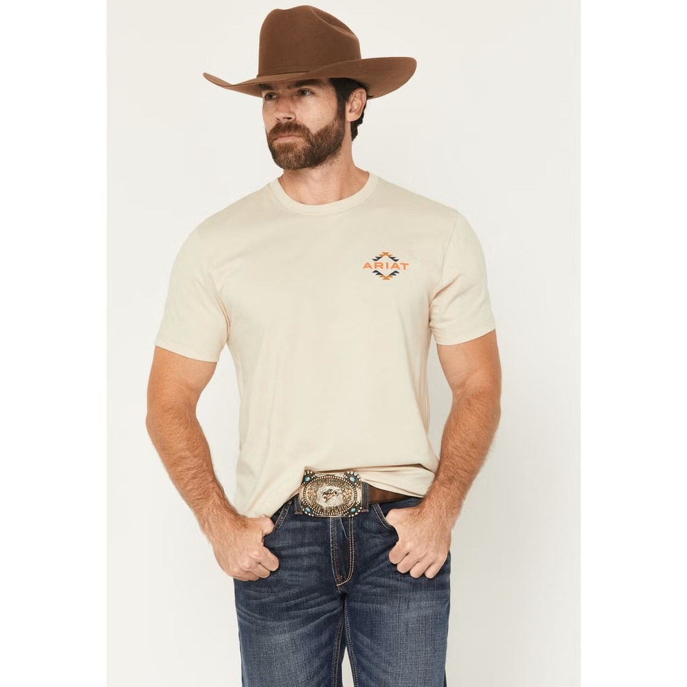 Ariat Mens Ariat Mens L Canyon Aztec Shield Short Sleeve Tee Western Casual
